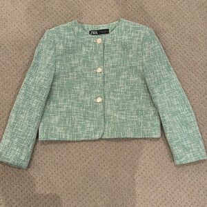 Zara green tweed jacket size large fits like a M/L 
never worn